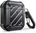 Unicorn Beetle Pro Series Case Designed for Airpods 1 & 2, Full-Body Rugged Protective Case with Carabiner for Apple Airpods 1St & 2Nd (Black)