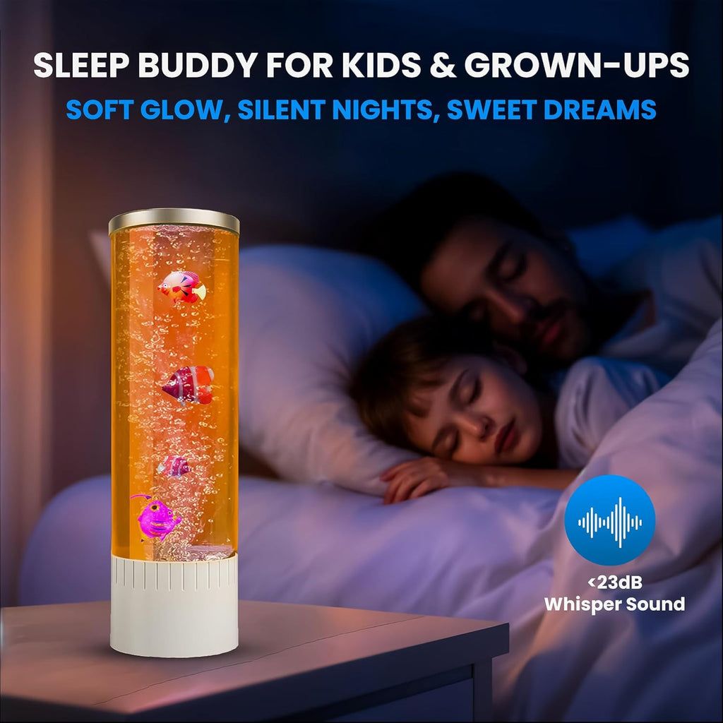 Enchanting Bubble Lamp | 7 Color Changing LED Aquarium Night Light | Artificial Fish Tank with Mesmerizing Moving Fish | Perfect Home Decor and Gift for All Ages