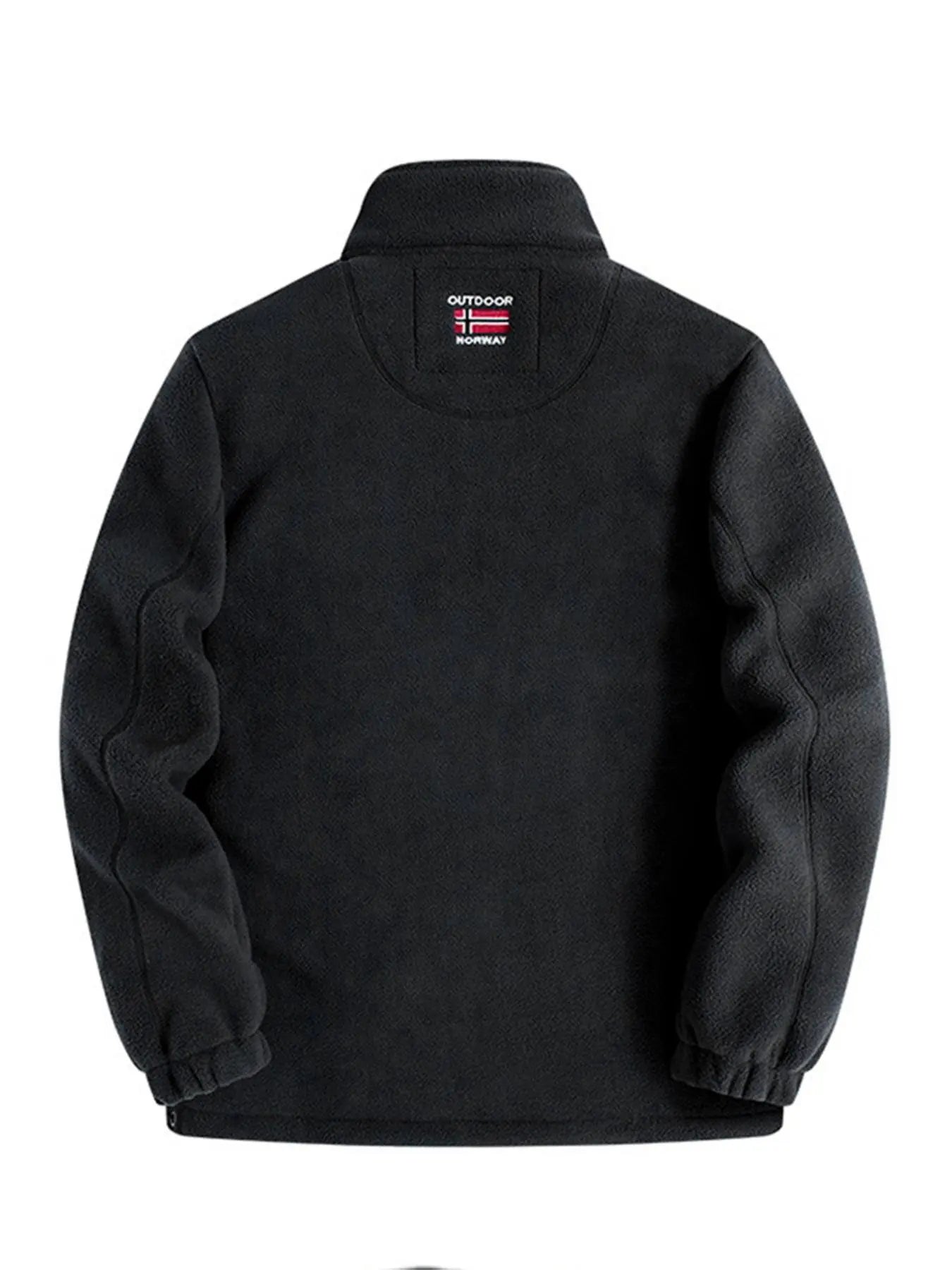 Elevate Your Style with the Men's Letter Embroidery Fleece Jacket - The Perfect Casual Zip-Up for Fall & Winter Adventures