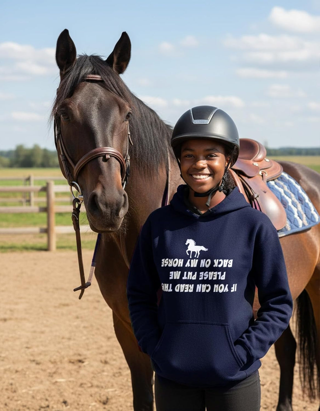 Leave Me Alone I'M Only Talking to My Horse Hoodie Teen Girls & Women Gift for Riders and Equestrian Fans