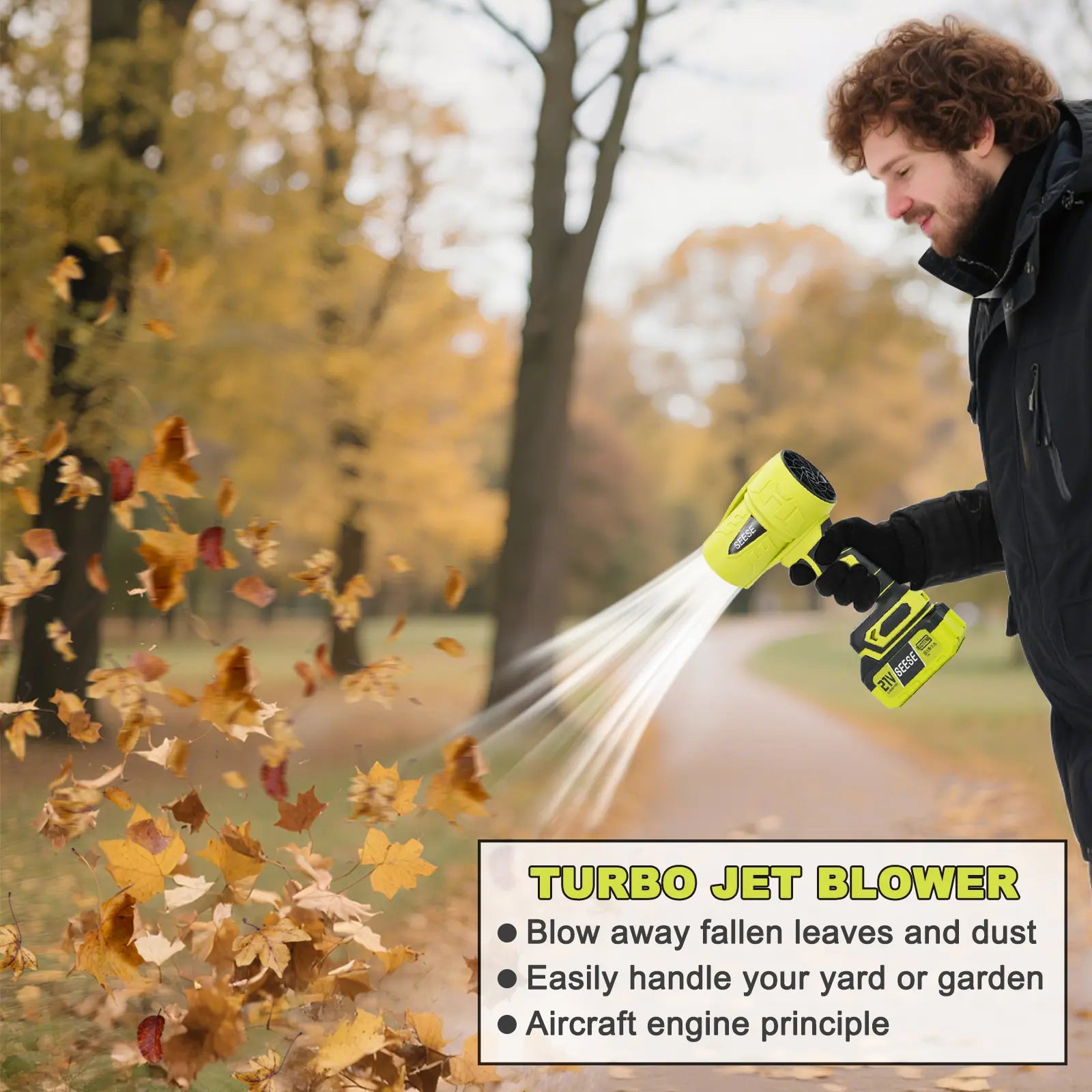 Unleash the Power of the Seese Turbo Jet Blower - Your Ultimate Leaf and Snow Cleaning Companion!