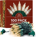 Warm White Christmas String Lights, 100 Set, 25 Ft - Weather-Resistant, Mini Lights for Tree, Xmas Tree, Garland, Holiday, Party Decor