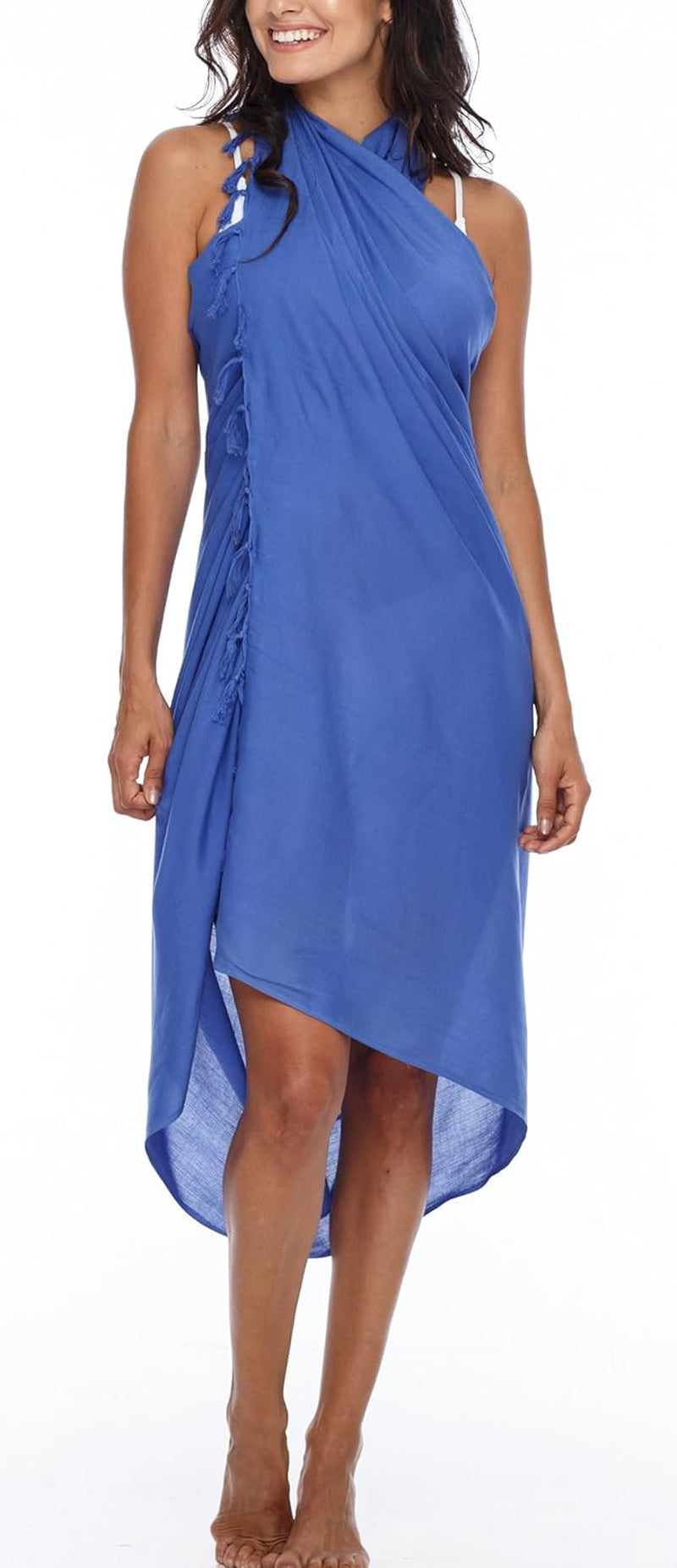 Women'S Sarong Swimsuit Coverup Long Pareo Beach Wrap with Coconut Clip