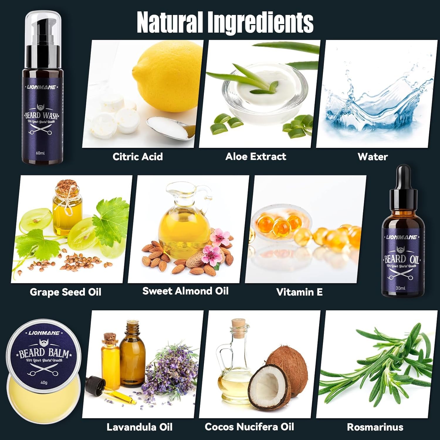 Beard Care Gifts Kit for Men, Father’S Day Gifts, Beard Mustache Grooming Kit - Beard Balm, Beard Wash, Beard Oil, Brush, Scissors, Birthday Anniversary Gifts for Husband/Boyfriend/Dad/Him