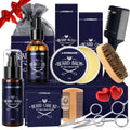 Beard Care Gifts Kit for Men, Father’S Day Gifts, Beard Mustache Grooming Kit - Beard Balm, Beard Wash, Beard Oil, Brush, Scissors, Birthday Anniversary Gifts for Husband/Boyfriend/Dad/Him
