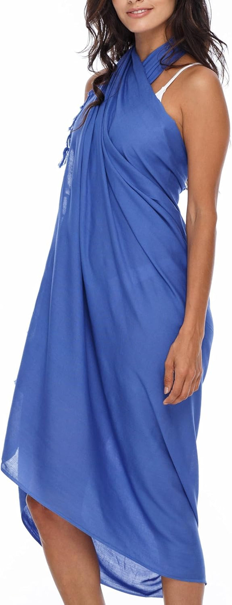 Women'S Sarong Swimsuit Coverup Long Pareo Beach Wrap with Coconut Clip