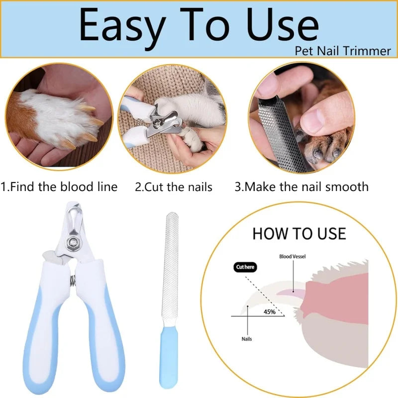 New Dog Nail Clipper Scissors Kitten Nail Toe Claw Clippers Trimmer Labor-Saving Grooming Tools for Animals General Pet Supplies